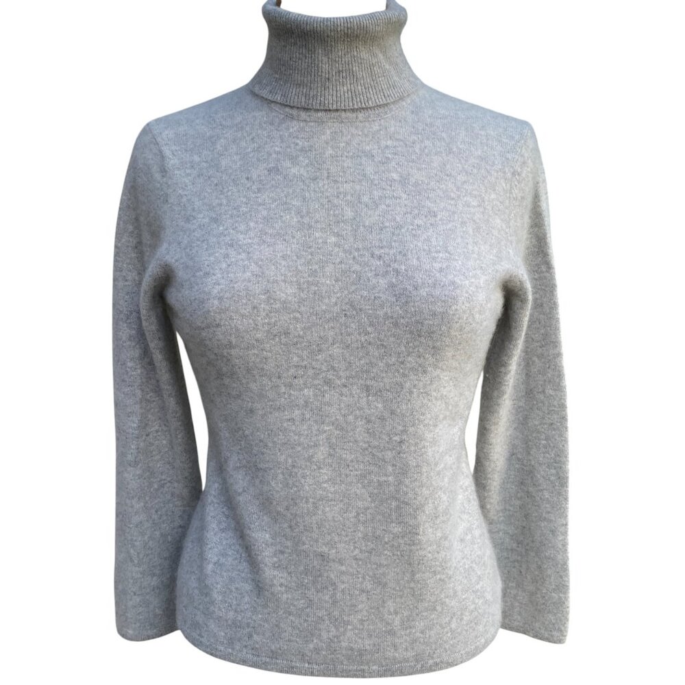 Vintage 100% Cashmere Turtleneck Sweater Parisian Luxury Capsule Old Money-S